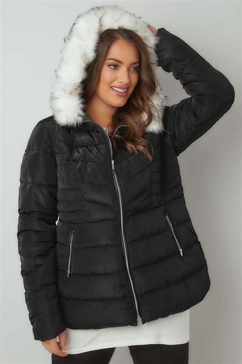 faux fur trim puffer coat